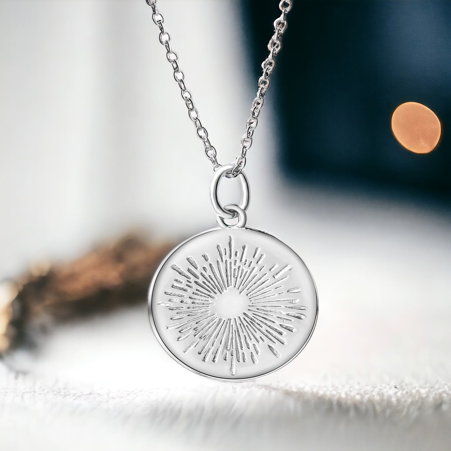 Designer Schmuck Kette mit Sonne Anhänger 925er Sterling Silber