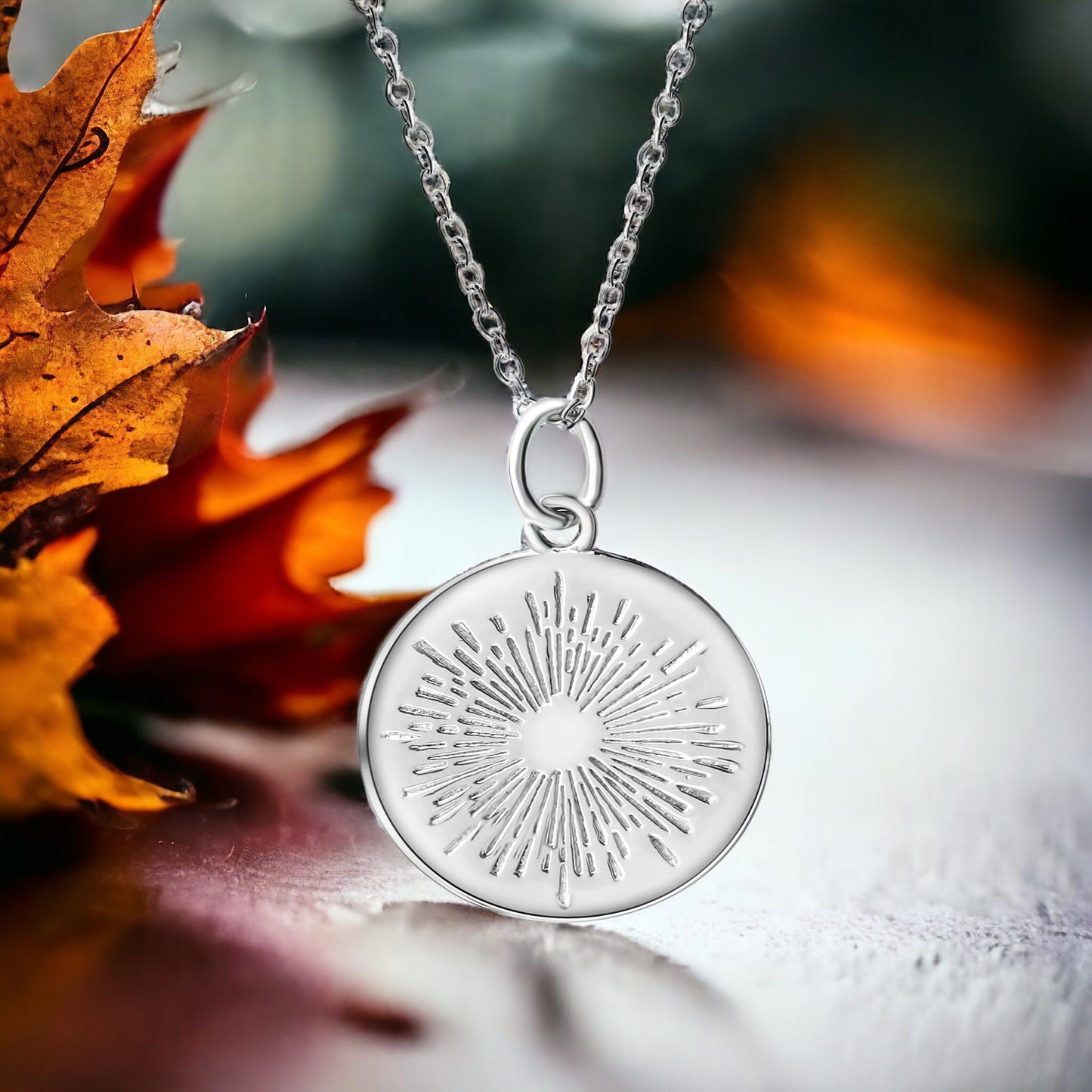 Designer Schmuck Kette mit Sonne Anhänger 925er Sterling Silber